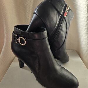 Bandolino Black Heeled Boots with Buckle Detail